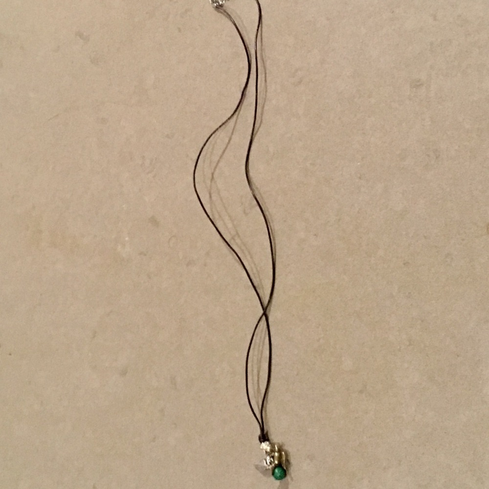 NWOT- long leather boho charm necklace - Picture 2 of 3